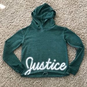 Justice crop hooded sweatshirt